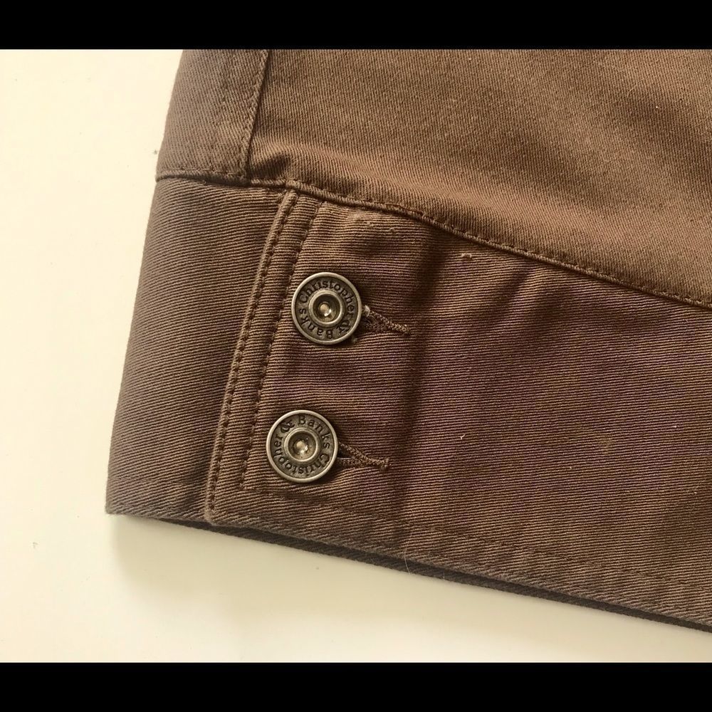CHRISTOPHER & BANKS Capris Pants Brown Comfort Stretch Button Cuff Size 4 - Picture 4 of 7